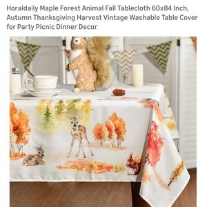Autumn Forest Animal Tablecloth